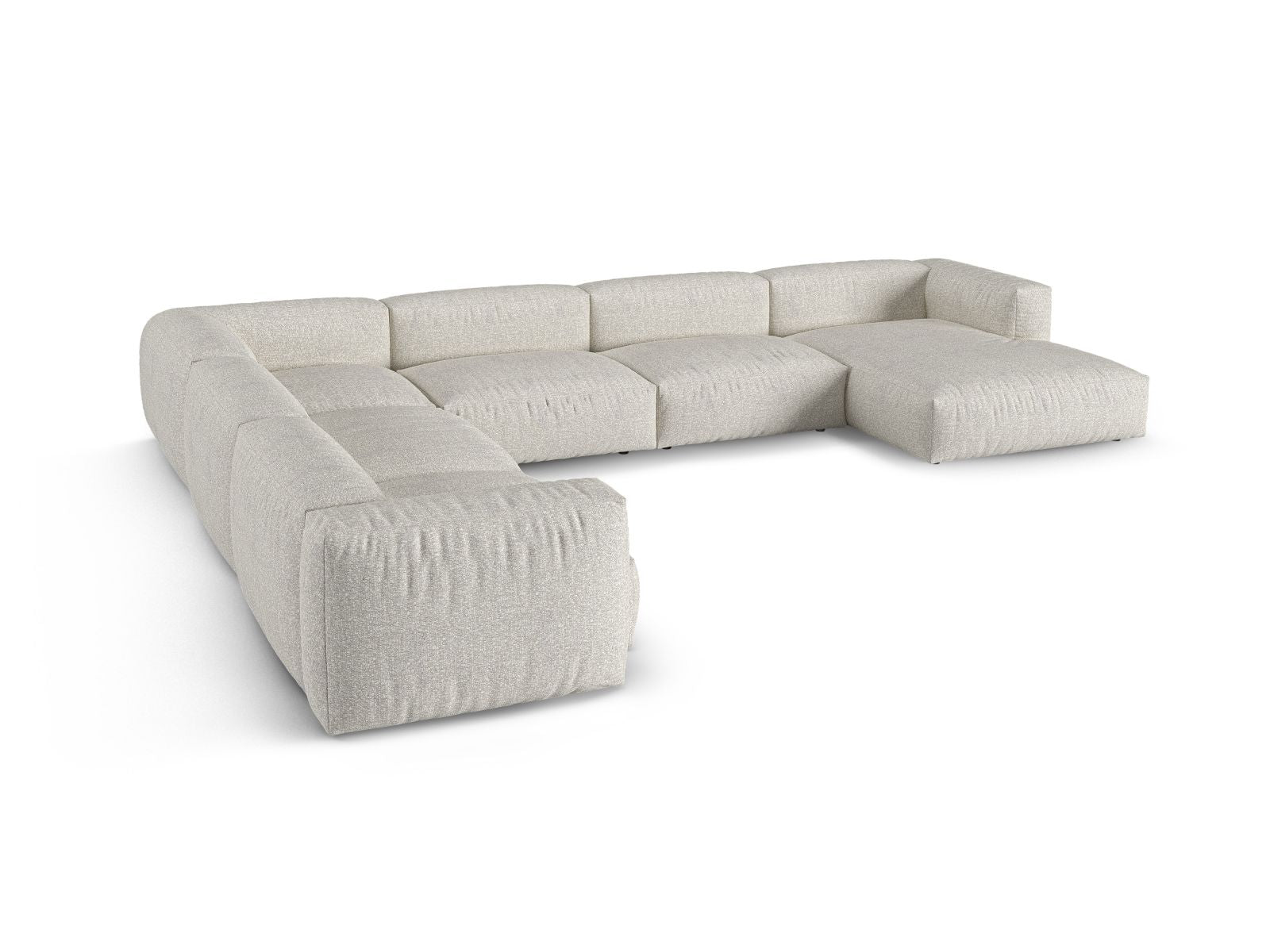 Stylisches 6-Sitzer Ecksofa links XL Martina in elegantem Grey Beige Melange, ideal für entspannte Abende und gesellige Runden.