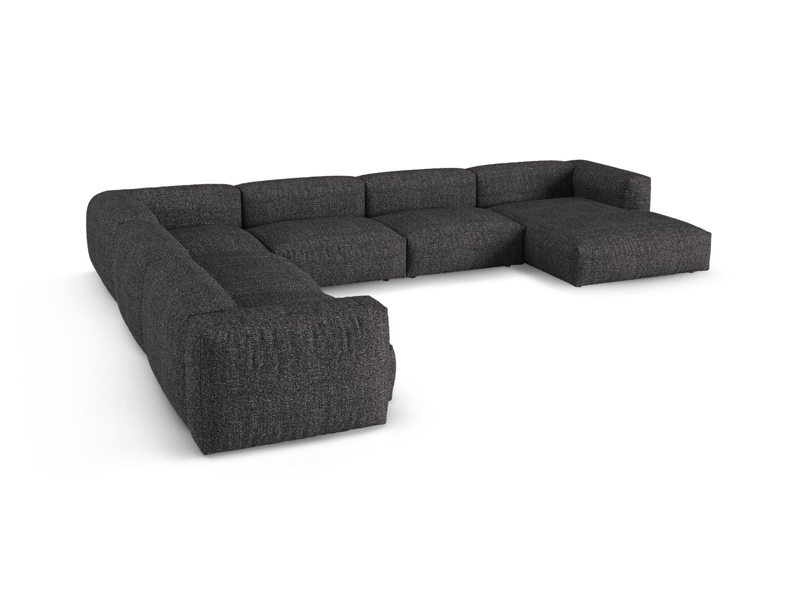Elegantes 6-Sitzer Ecksofa links XL Martina in Anthrazit, ideal für stilvolle Wohnzimmer und gesellige Abende, von Micadoni.