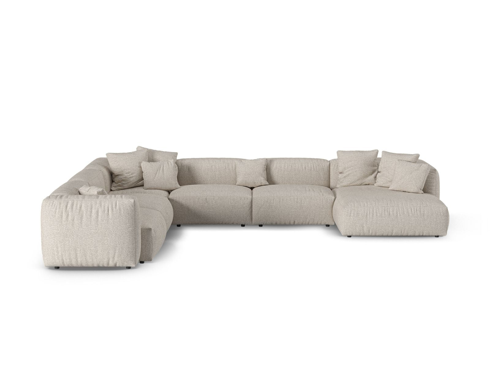6-Sitzer Modular Ecksofa links XL Martina in Beige-Monet präsentiert im Onlineshop von KAQTU Design AG. Ecksofa links ist von Micadoni