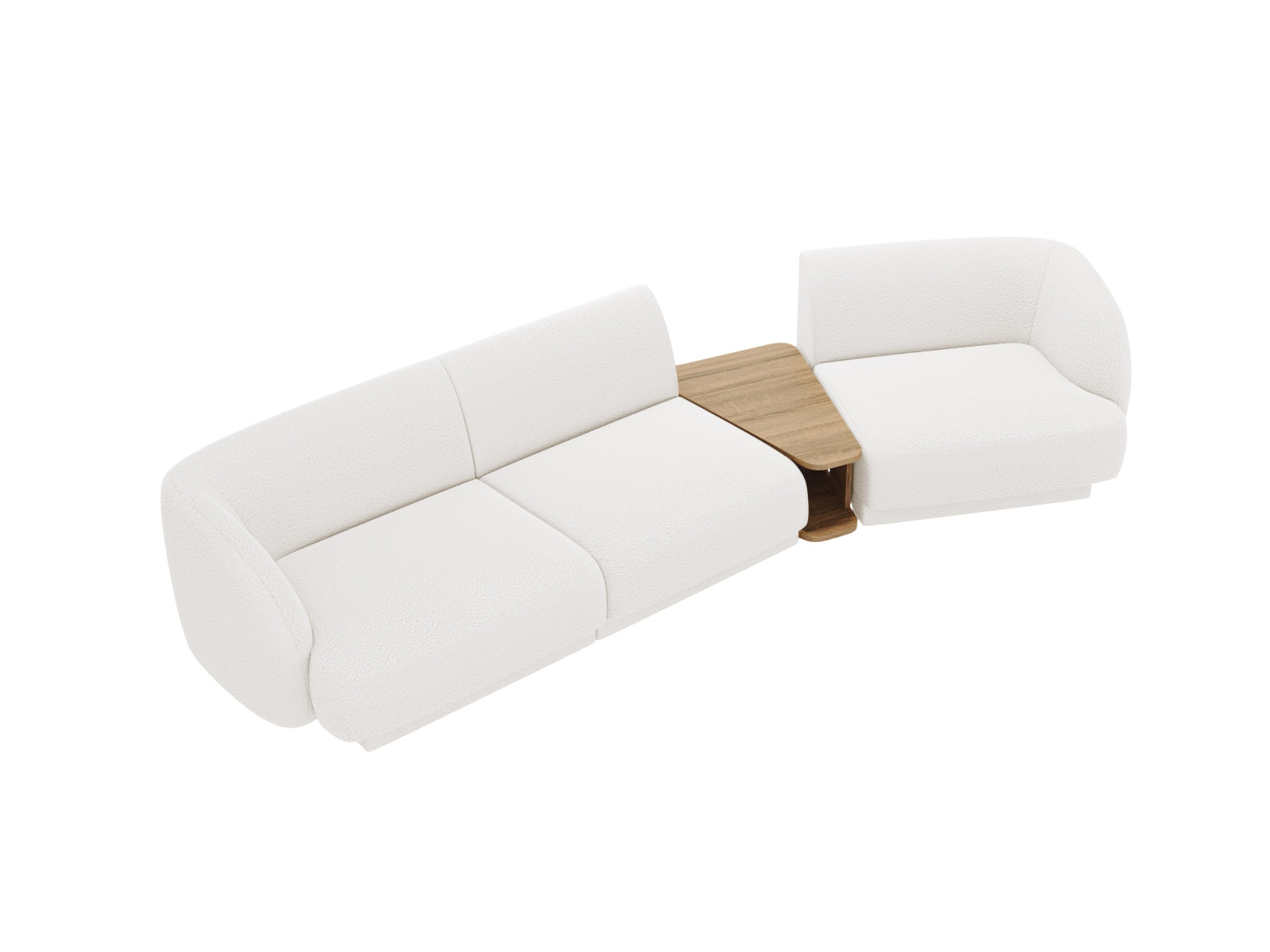 Miley Modulares Sofa rechts 3 Sitzer in White präsentiert im Onlineshop von KAQTU Design AG. L-Sofa rechts ist von Micadoni
