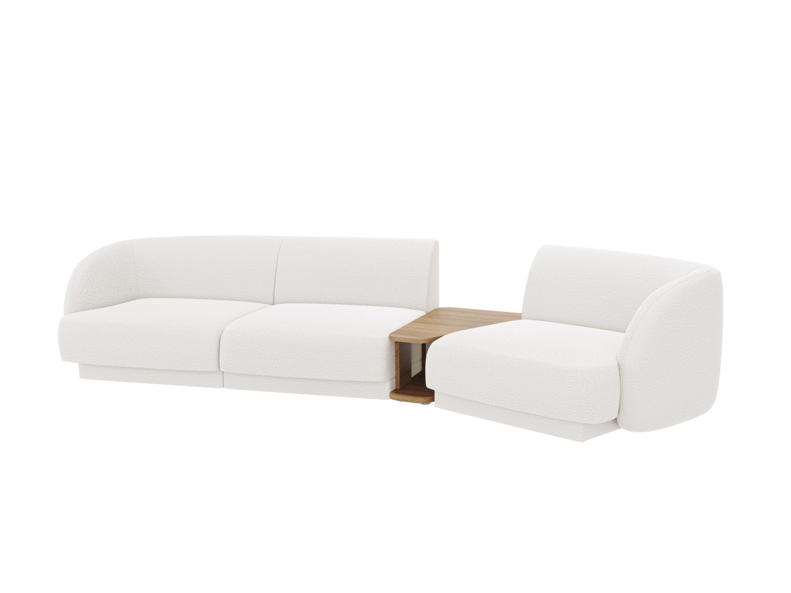 Miley Modulares Sofa rechts 3 Sitzer in White präsentiert im Onlineshop von KAQTU Design AG. L-Sofa rechts ist von Micadoni