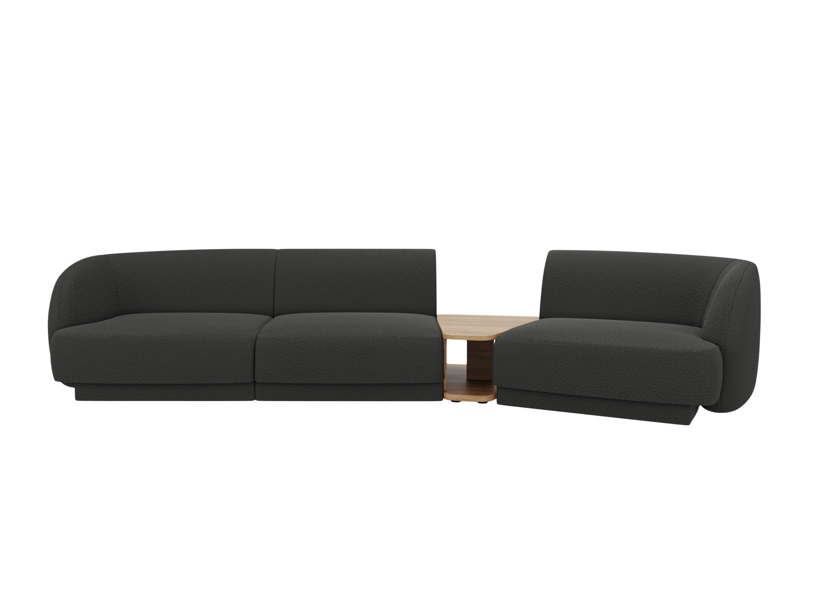 Miley Modulares Sofa rechts 3 Sitzer in Black präsentiert im Onlineshop von KAQTU Design AG. L-Sofa rechts ist von Micadoni