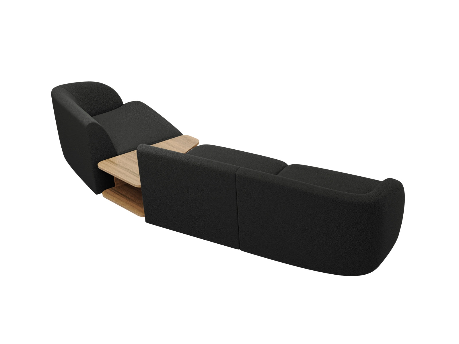 Miley Modulares Sofa rechts 3 Sitzer in Black präsentiert im Onlineshop von KAQTU Design AG. L-Sofa rechts ist von Micadoni