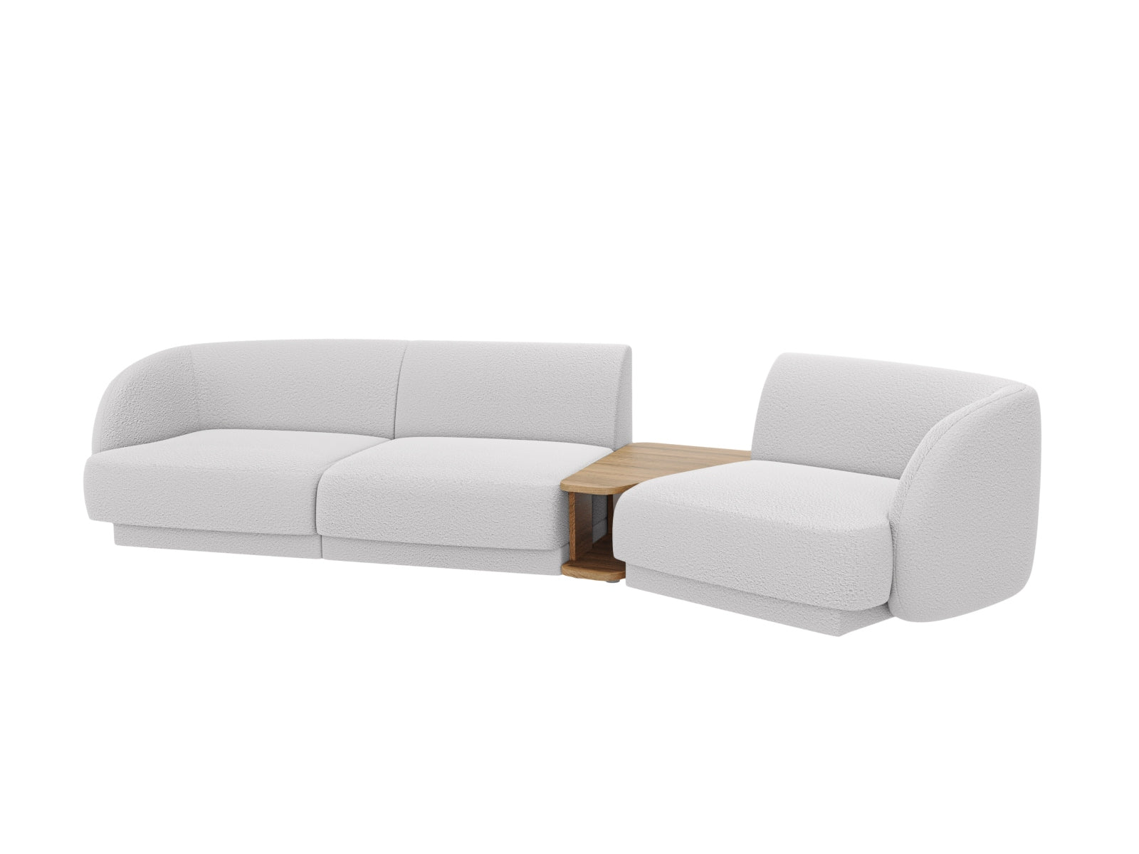 Miley Modulares Sofa rechts 3 Sitzer in Light Grey präsentiert im Onlineshop von KAQTU Design AG. L-Sofa rechts ist von Micadoni