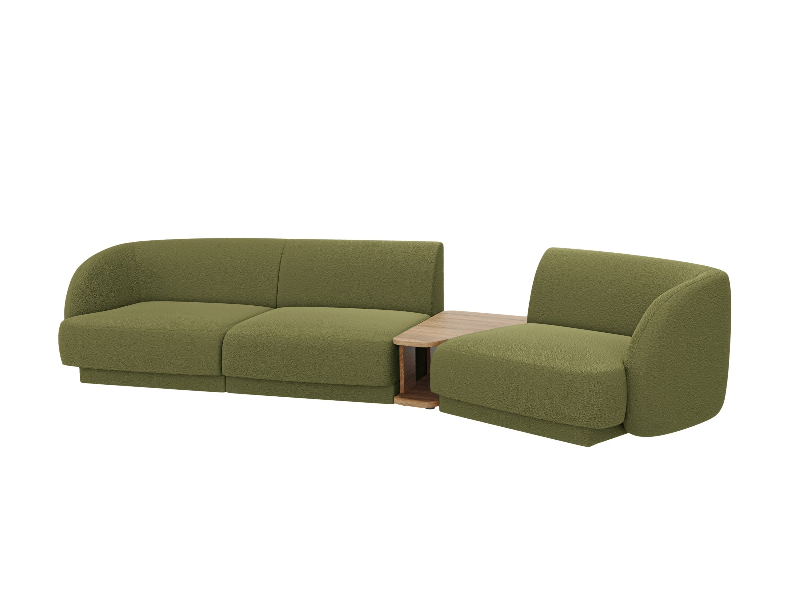 Miley Modulares Sofa rechts 3 Sitzer in Dark Olive Green präsentiert im Onlineshop von KAQTU Design AG. L-Sofa rechts ist von Micadoni