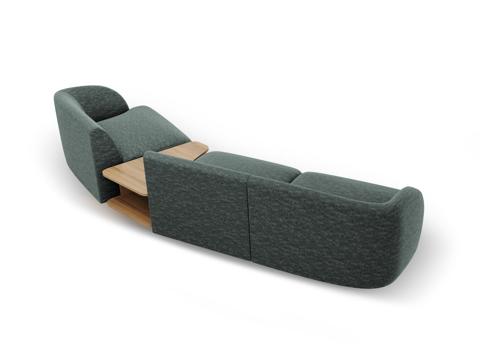 Miley Modulares Sofa rechts 3 Sitzer in Petrol präsentiert im Onlineshop von KAQTU Design AG. L-Sofa rechts ist von Micadoni