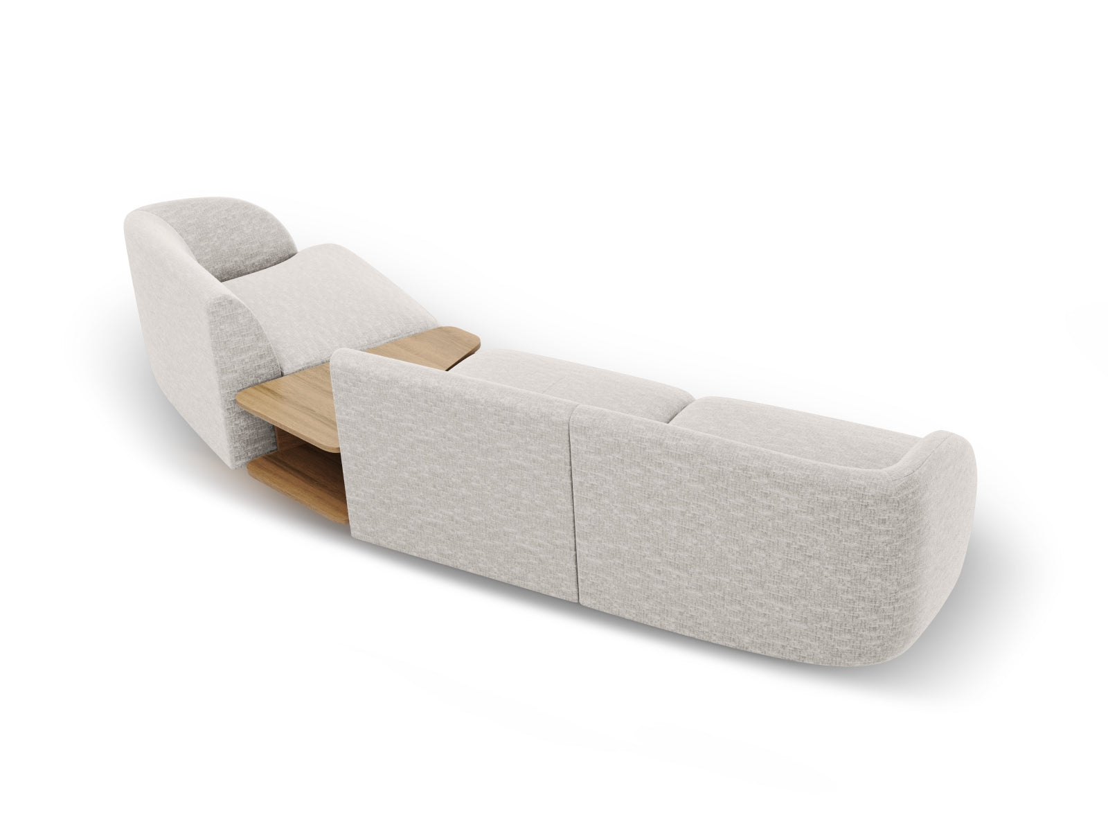 Miley Modulares Sofa rechts 3 Sitzer in Light Grey präsentiert im Onlineshop von KAQTU Design AG. L-Sofa rechts ist von Micadoni