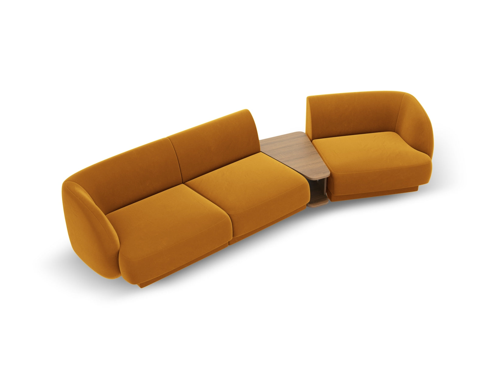 Miley Velour modulares Sofa rechts 3 Sitzer in Yellow präsentiert im Onlineshop von KAQTU Design AG. L-Sofa rechts ist von Micadoni