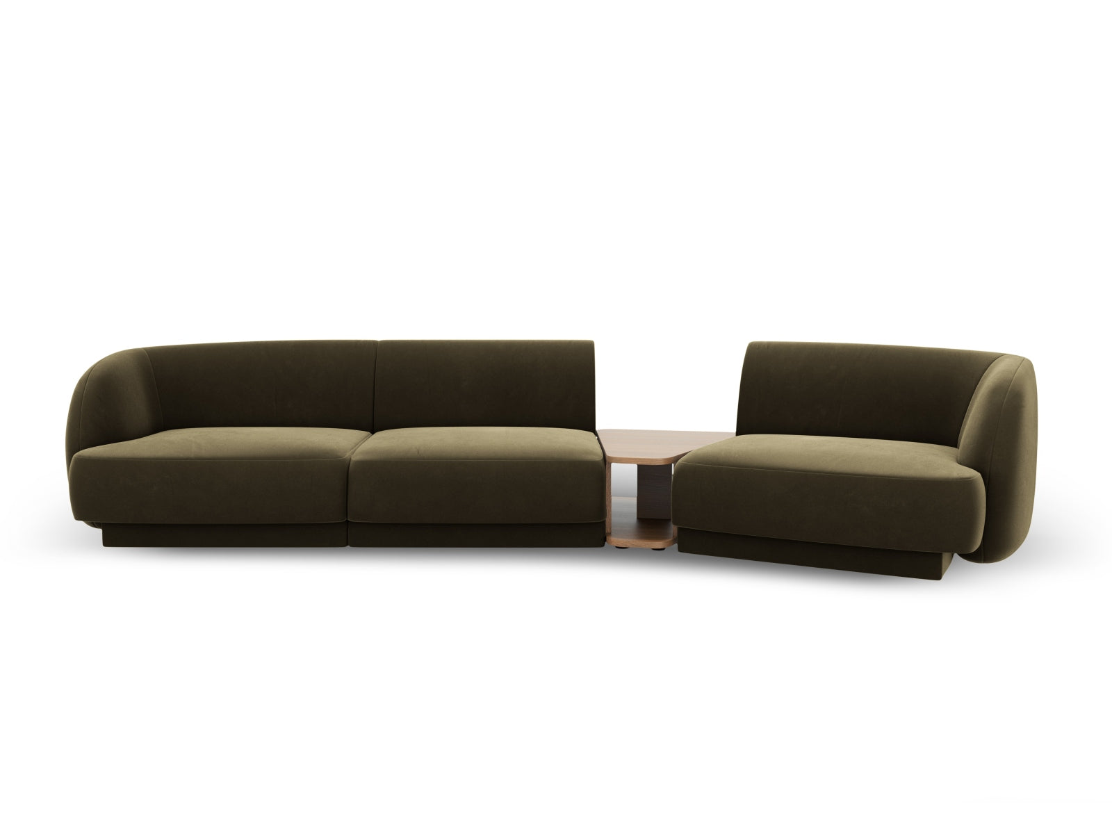 Miley Velour modulares Sofa rechts 3 Sitzer in Green präsentiert im Onlineshop von KAQTU Design AG. L-Sofa rechts ist von Micadoni