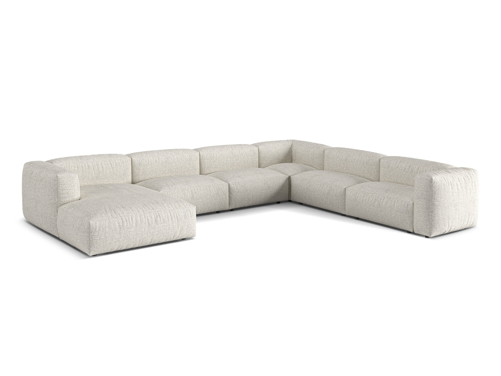 6-Sitzer XL Modular Ecksofa rechts Martina in Grey Beige Melange-Monet präsentiert im Onlineshop von KAQTU Design AG. Ecksofa rechts ist von Micadoni