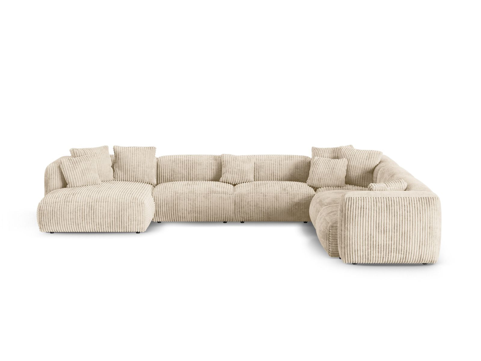 6-Sitzer Ecksofa rechts XL Martina in Light Beige-Tilia präsentiert im Onlineshop von KAQTU Design AG. Ecksofa rechts ist von Micadoni