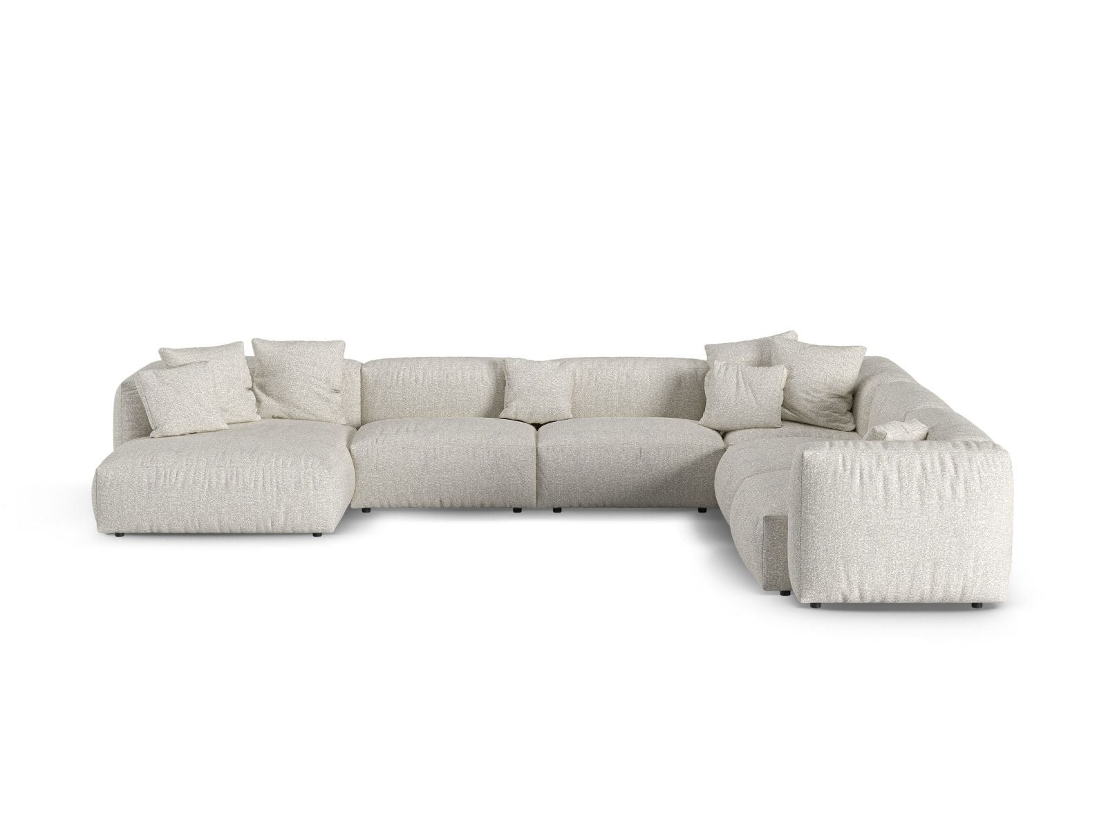 6-Sitzer XL Modular Ecksofa rechts Martina in Grey Beige Melange-Monet präsentiert im Onlineshop von KAQTU Design AG. Ecksofa rechts ist von Micadoni