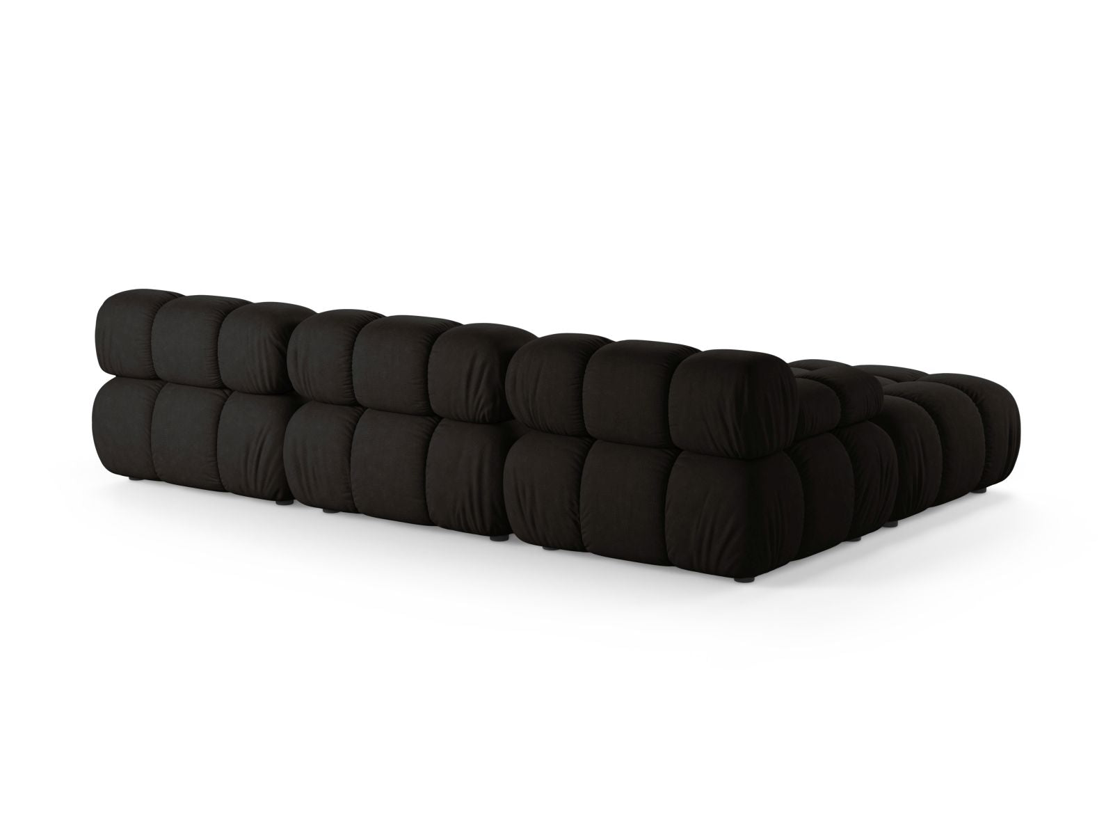 Elegantes 4-Sitzer Sofa Bellis in klassischem Schwarz, ideal für moderne Wohnräume und flexible Gestaltungsmöglichkeiten.