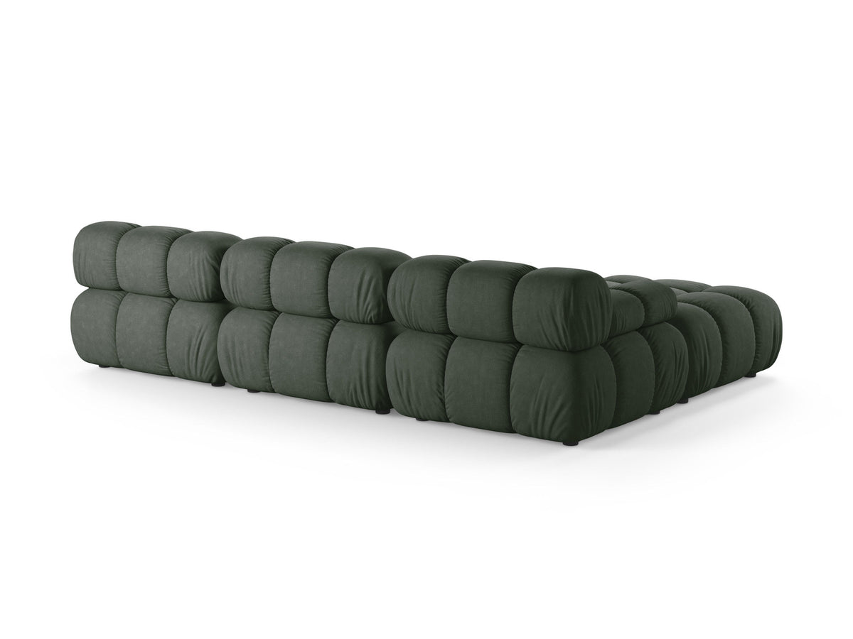 Bellis Modulares Sofa 4-Sitzer von Micadoni, L-Sofa links in Cappuccino-Liberty mit Massivholzrahmen und schwarzen Kunststoffbeinen