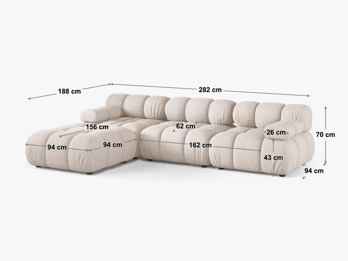 4-Sitzer Modular Sofa Bellis in Deep Petrol-Venus präsentiert im Onlineshop von KAQTU Design AG. 4er Sofa ist von Micadoni
