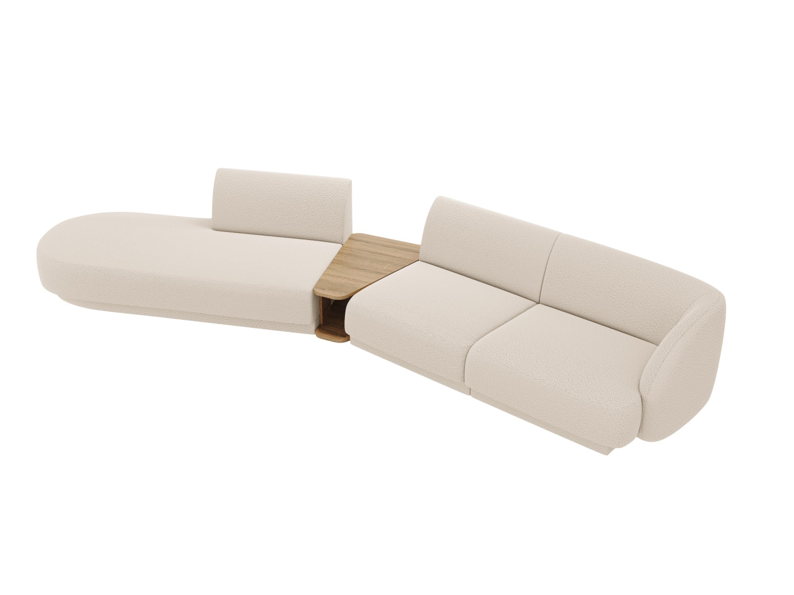 Miley Modulares Sofa links 4 Sitzer in Beige präsentiert im Onlineshop von KAQTU Design AG. L-Sofa links ist von Micadoni