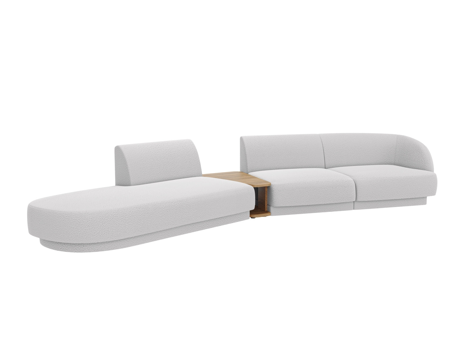 Miley Modulares Sofa links 4 Sitzer in Light Grey präsentiert im Onlineshop von KAQTU Design AG. L-Sofa links ist von Micadoni
