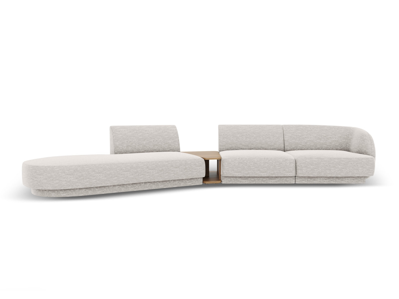 Miley Modulares Sofa links 4 Sitzer in Silver präsentiert im Onlineshop von KAQTU Design AG. L-Sofa links ist von Micadoni