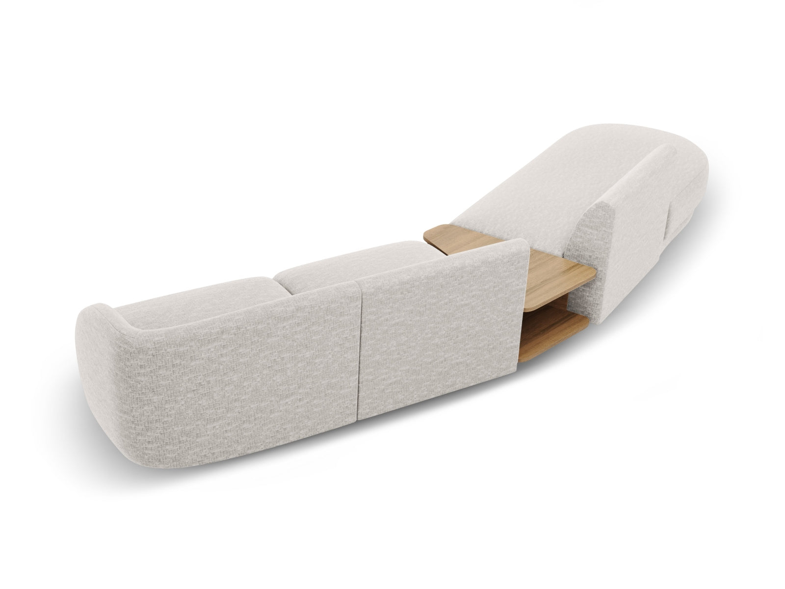 Miley Modulares Sofa links 4 Sitzer in Silver präsentiert im Onlineshop von KAQTU Design AG. L-Sofa links ist von Micadoni