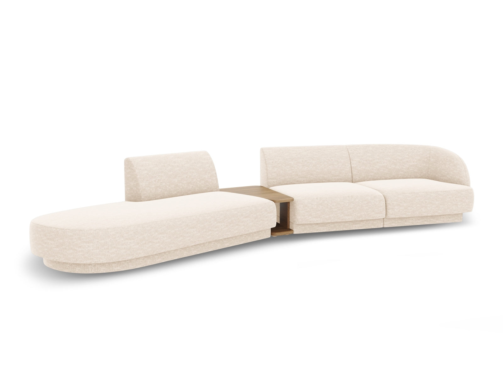 Miley Modulares Sofa links 4 Sitzer in Ivory präsentiert im Onlineshop von KAQTU Design AG. L-Sofa links ist von Micadoni