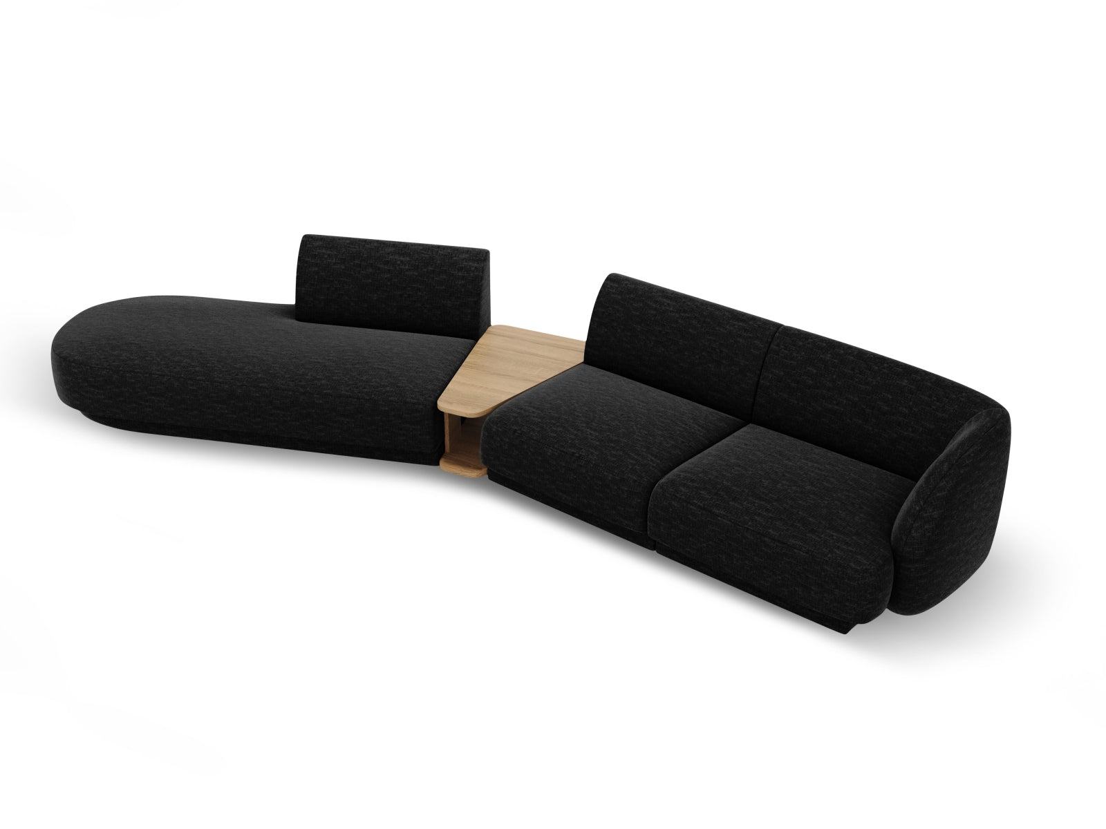 Miley Modulares Sofa links 4 Sitzer in Anthracite präsentiert im Onlineshop von KAQTU Design AG. L-Sofa links ist von Micadoni