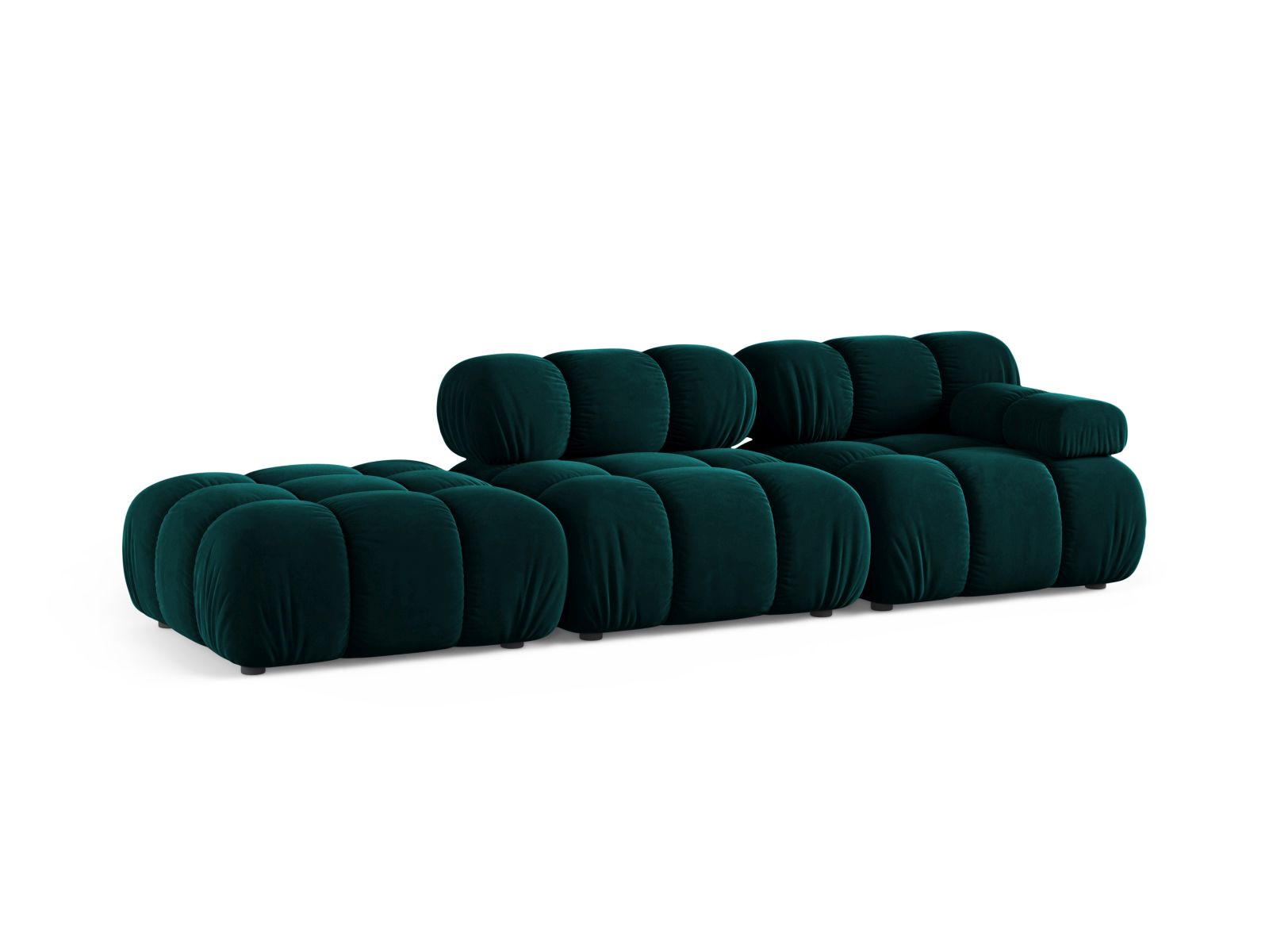 Elegantes 4-Sitzer Sofa Bellis in tiefem Petrol, ideal für moderne Wohnräume, präsentiert von Micadoni im KAQTU Onlineshop.