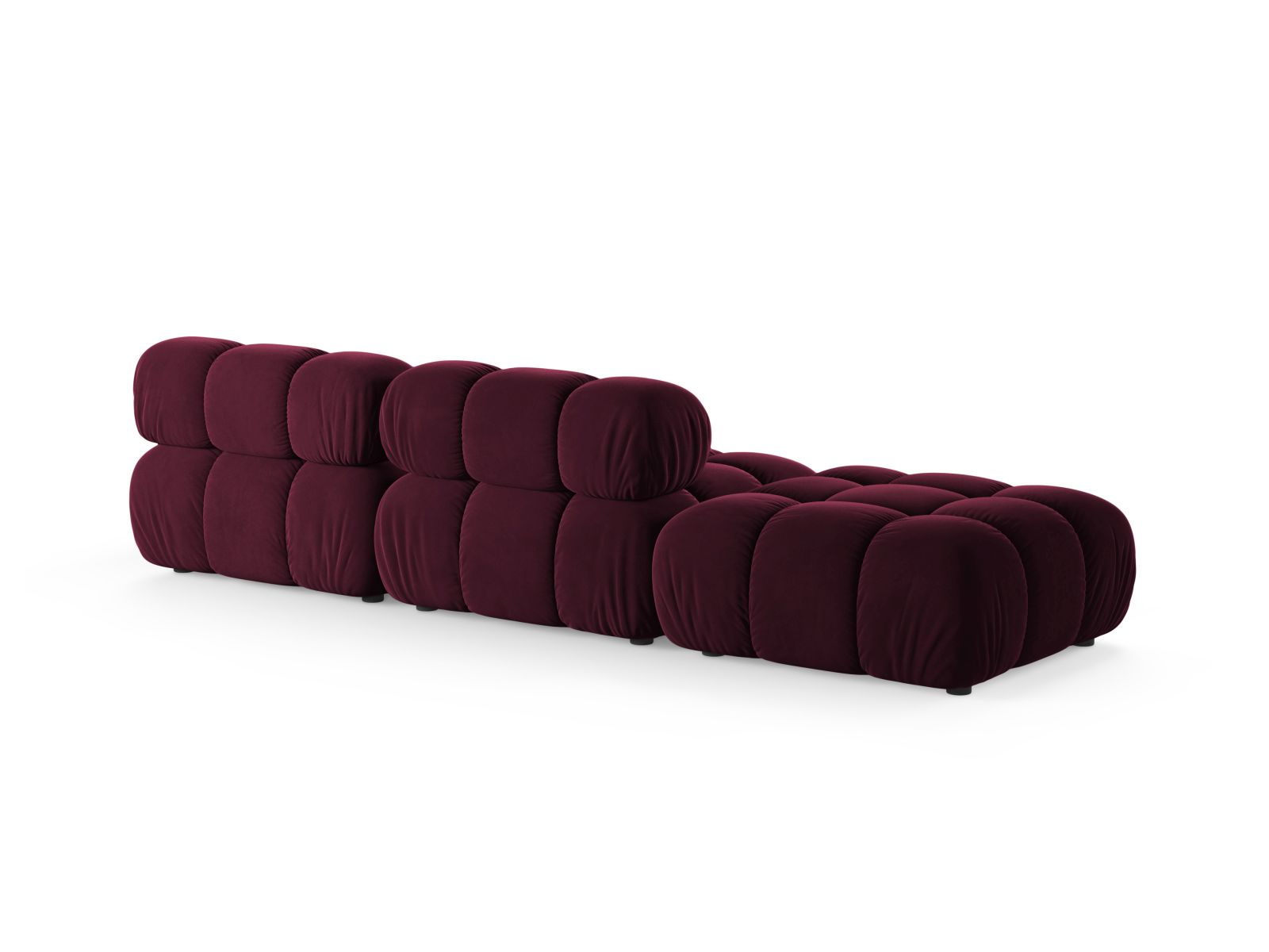 Elegantes 4-Sitzer Sofa Bellis in sattem Burgunderrot, ideal für stilvolle Wohnräume. Modulares Design von Micadoni für individuelle Anpassung.