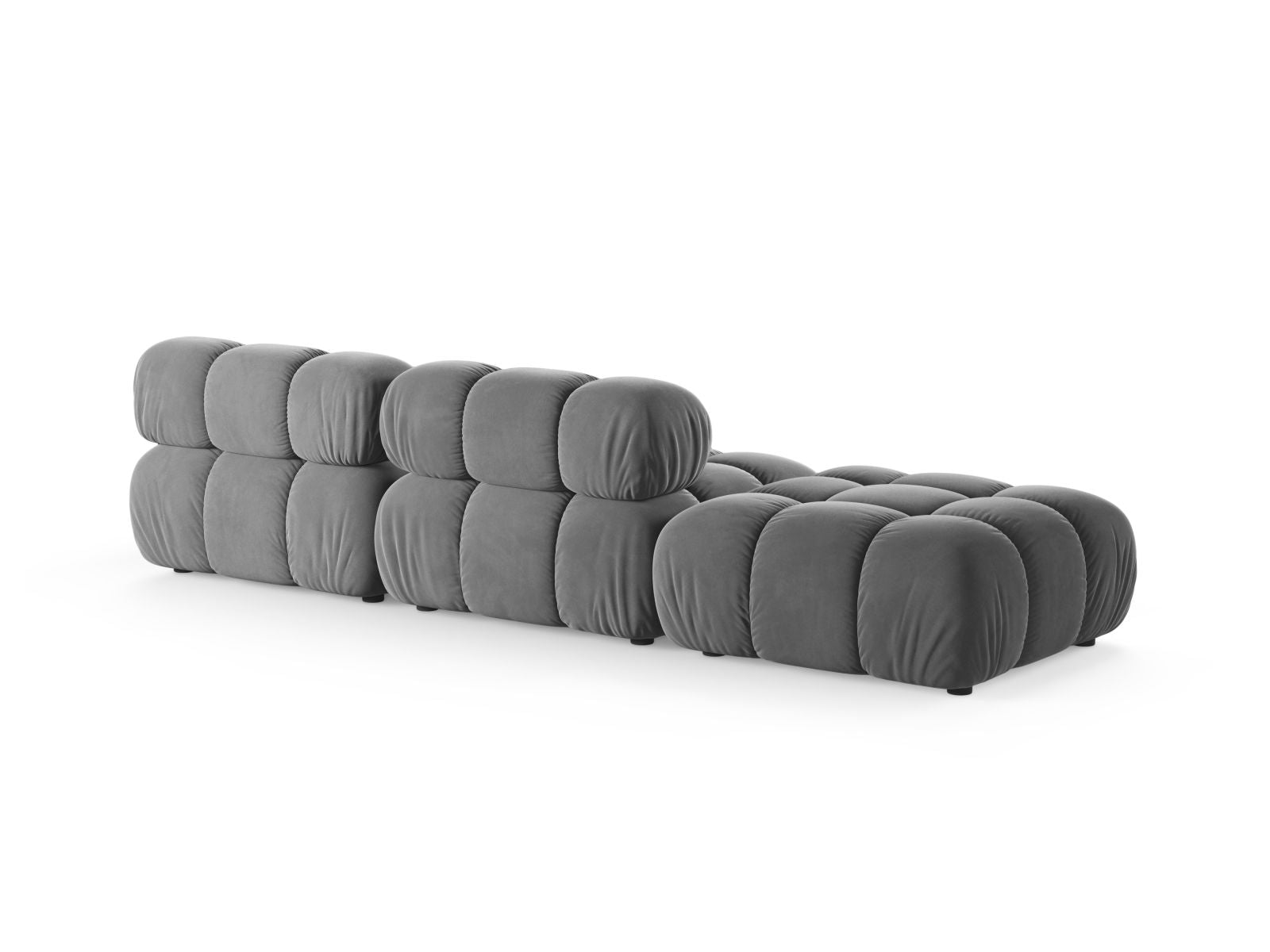 Elegantes 4-Sitzer Sofa links Bellis in stilvollem Grau, ideal für zeitgemäße Wohnräume und entspannte Stunden mit Freunden.
