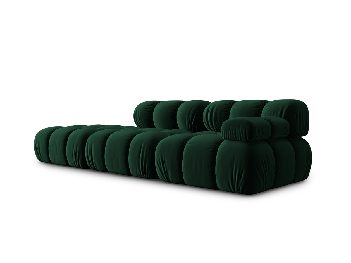 Bellis Velour modulares Sofa links 4 Sitzer 94cm in Bottle Green-Bluvel präsentiert im Onlineshop von KAQTU Design AG. L-Sofa links ist von Micadoni