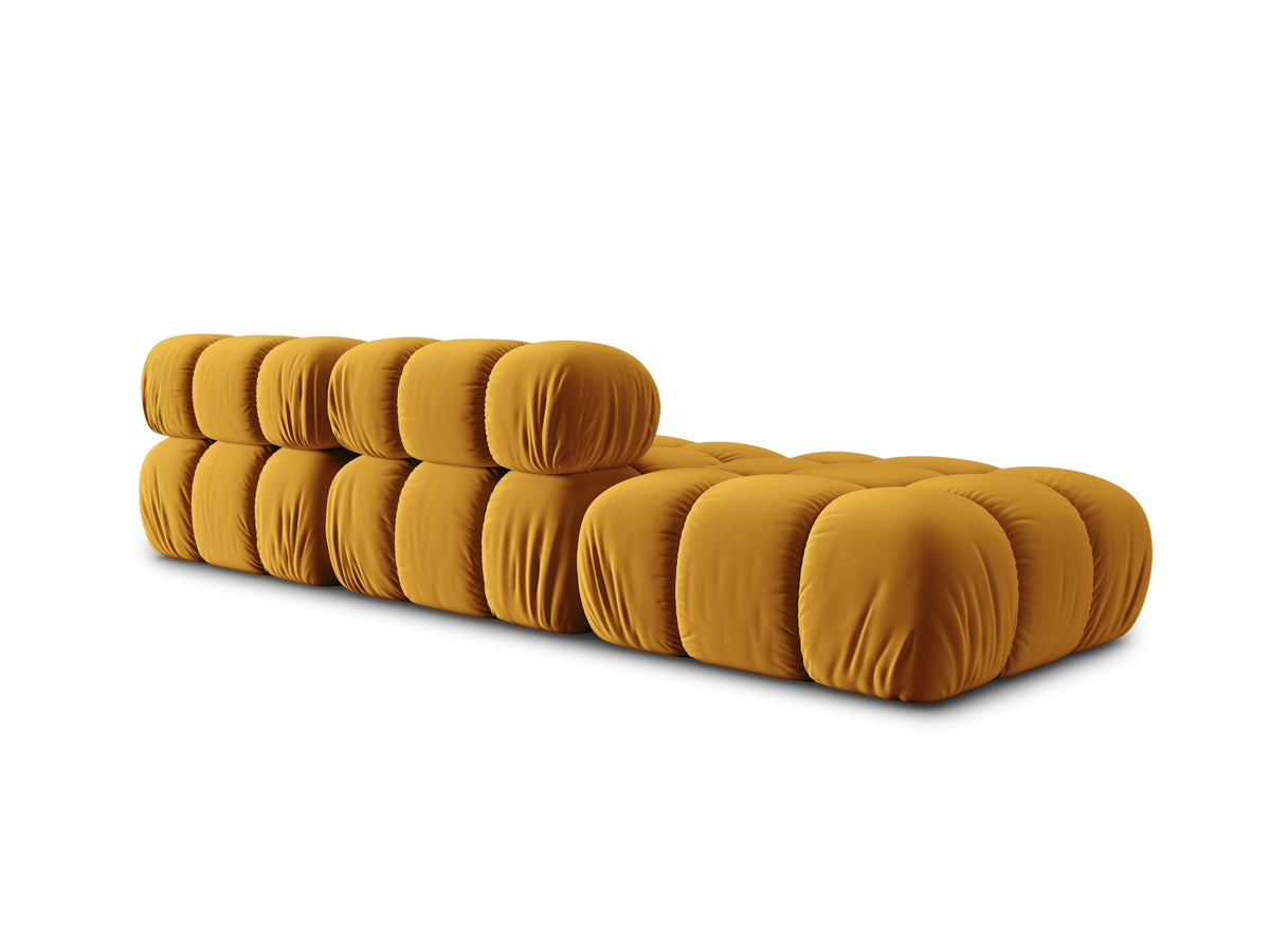 Bellis Velour modulares Sofa links 4 Sitzer 94cm in Yellow-Bluvel präsentiert im Onlineshop von KAQTU Design AG. L-Sofa links ist von Micadoni