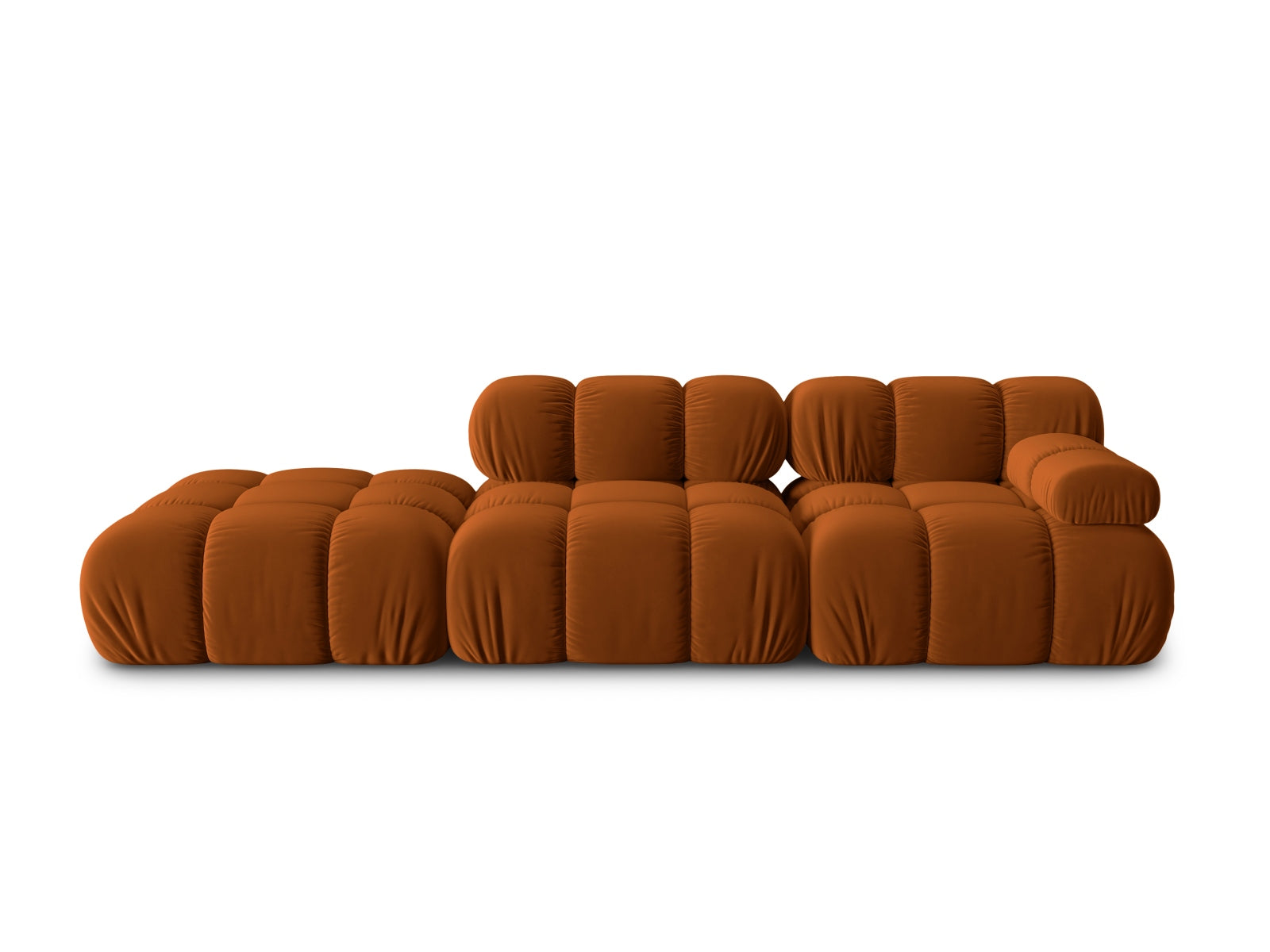 Bellis Velour modulares Sofa links 4 Sitzer 94cm in Terracotta präsentiert im Onlineshop von KAQTU Design AG. L-Sofa links ist von Micadoni
