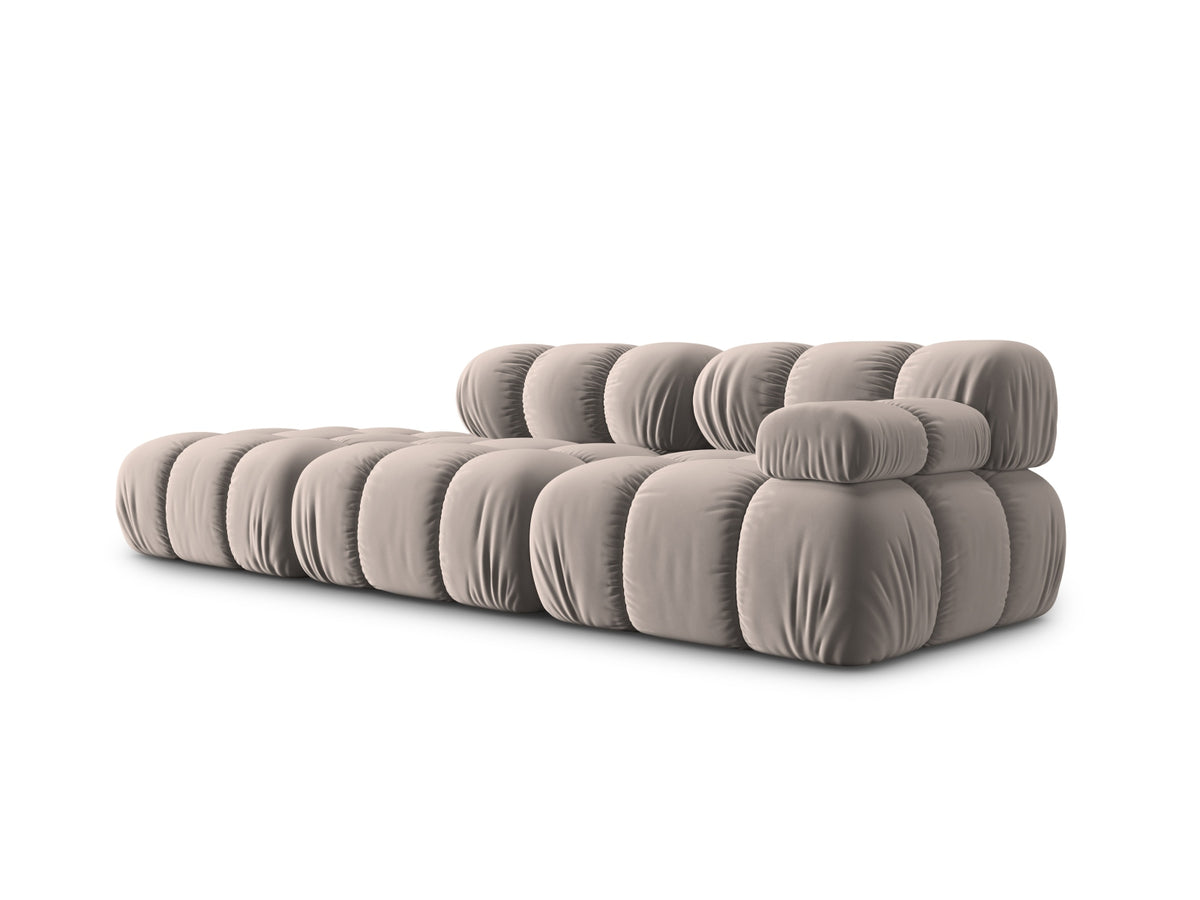 Bellis Velour modulares Sofa links 4 Sitzer 94cm in Cappuccino-Bluvel präsentiert im Onlineshop von KAQTU Design AG. L-Sofa links ist von Micadoni