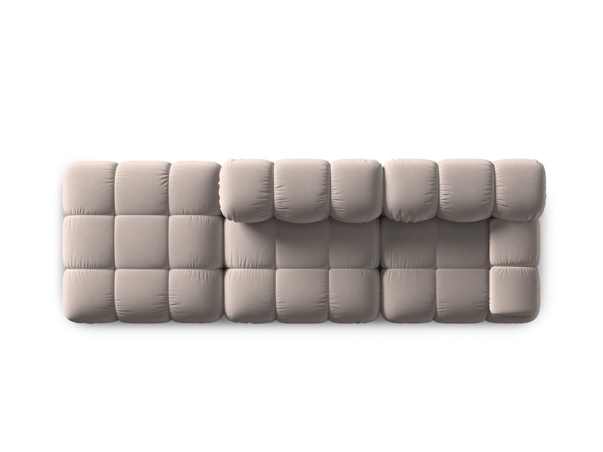 Bellis Velour modulares Sofa links 4 Sitzer 94cm in Cappuccino-Bluvel präsentiert im Onlineshop von KAQTU Design AG. L-Sofa links ist von Micadoni