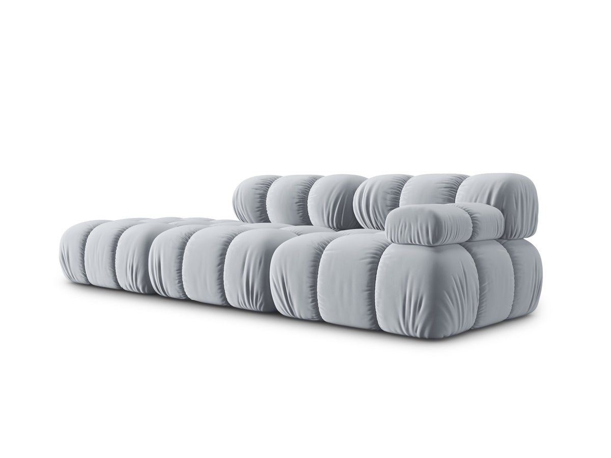 Bellis Velour modulares Sofa links 4 Sitzer 94cm in Light Blue-Bluvel präsentiert im Onlineshop von KAQTU Design AG. L-Sofa links ist von Micadoni