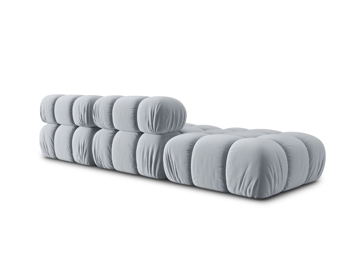 Bellis Velour modulares Sofa links 4 Sitzer 94cm in Light Blue-Bluvel präsentiert im Onlineshop von KAQTU Design AG. L-Sofa links ist von Micadoni