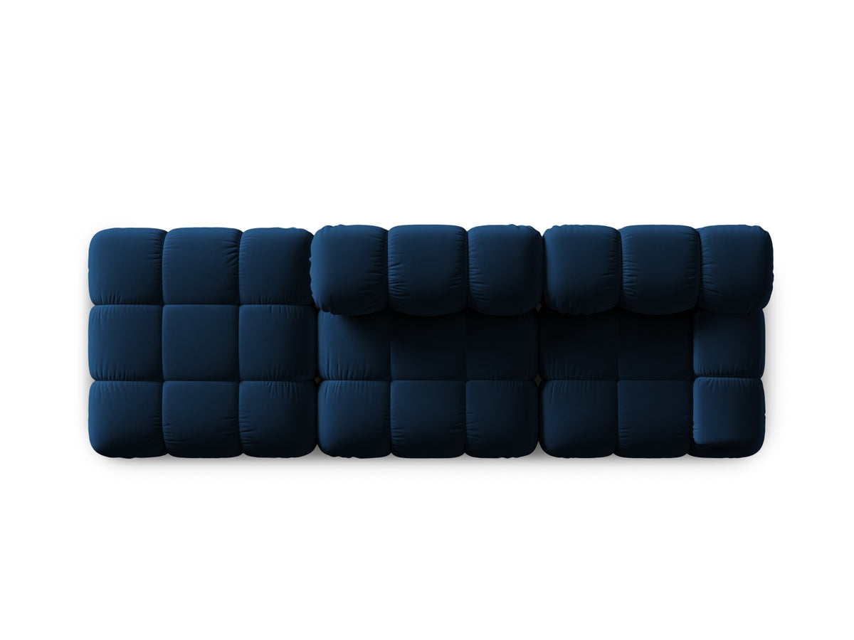 Bellis Velour modulares Sofa links 4 Sitzer 94cm in Royal Blue-Bluvel präsentiert im Onlineshop von KAQTU Design AG. L-Sofa links ist von Micadoni