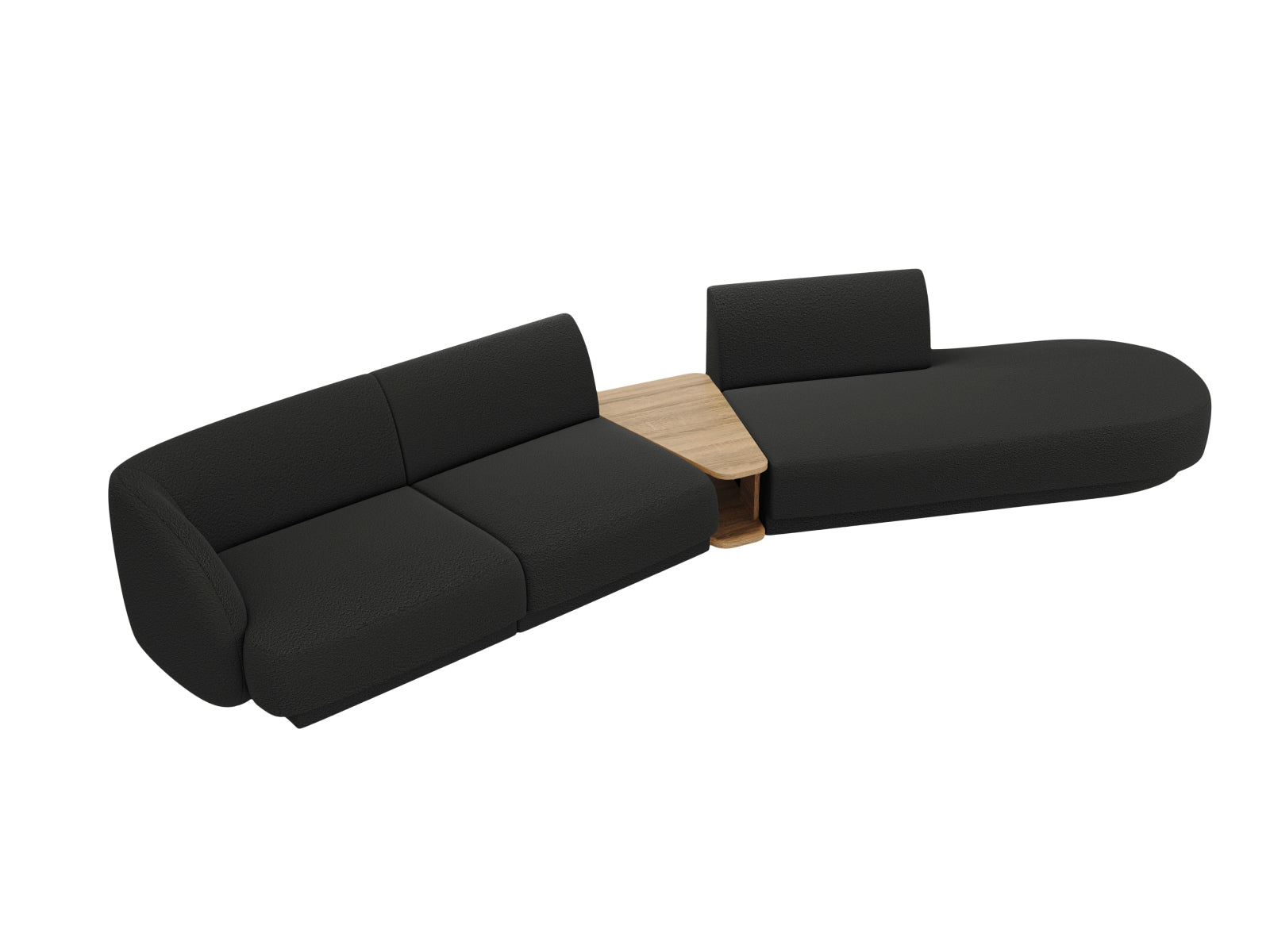 Miley Modulares Sofa rechts 4 Sitzer in Black präsentiert im Onlineshop von KAQTU Design AG. L-Sofa rechts ist von Micadoni