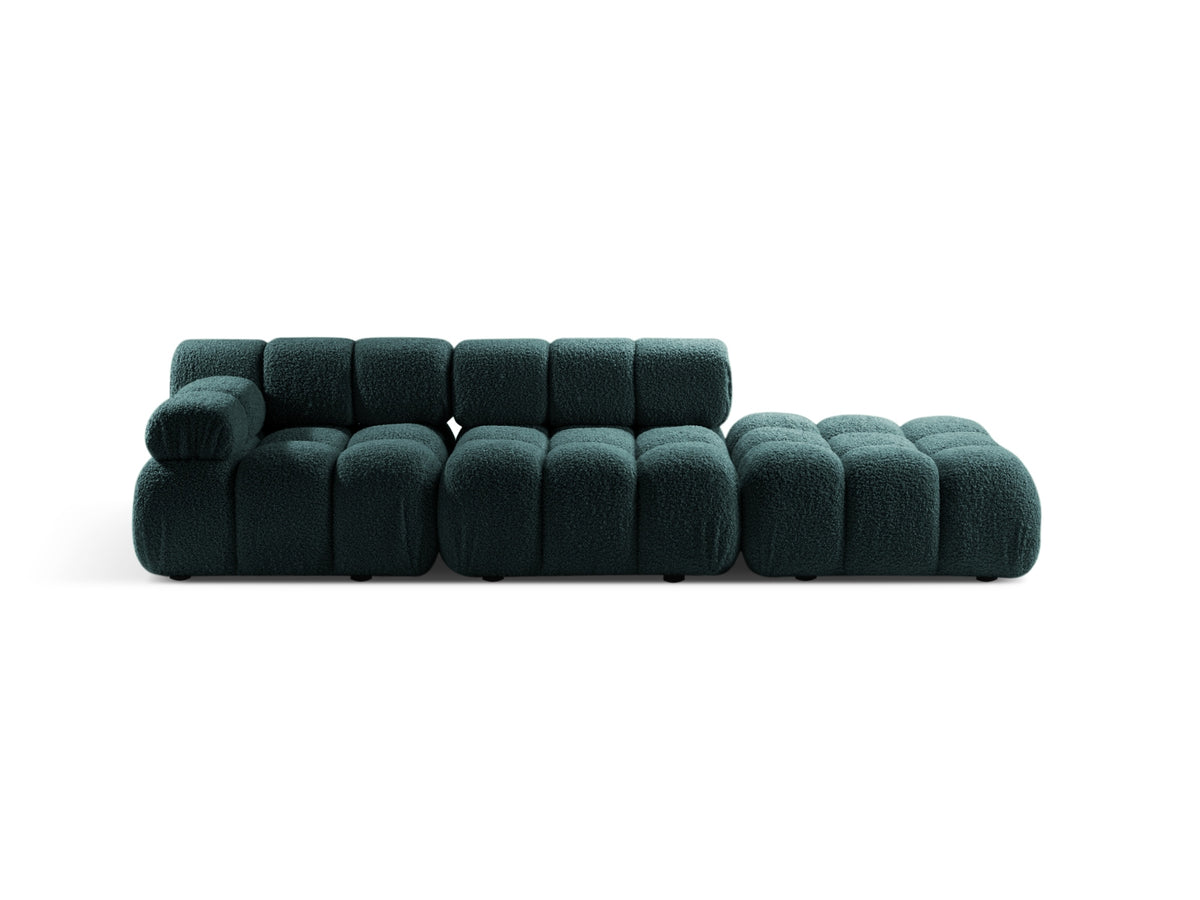 Bellis Boucle modulares Sofa rechts 4 Sitzer 94cm in Petrol-Rolf präsentiert im Onlineshop von KAQTU Design AG. L-Sofa rechts ist von Micadoni