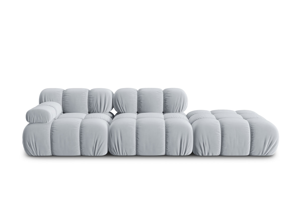 Bellis Velour modulares Sofa rechts 4 Sitzer 94cm in Light Blue-Bluvel präsentiert im Onlineshop von KAQTU Design AG. L-Sofa rechts ist von Micadoni