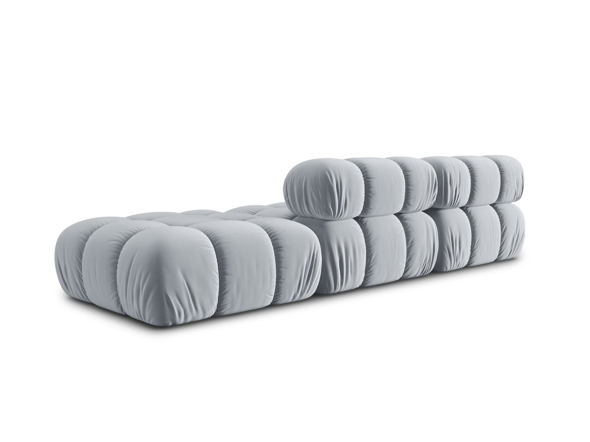 Bellis Velour modulares Sofa rechts 4 Sitzer 94cm in Light Blue-Bluvel präsentiert im Onlineshop von KAQTU Design AG. L-Sofa rechts ist von Micadoni