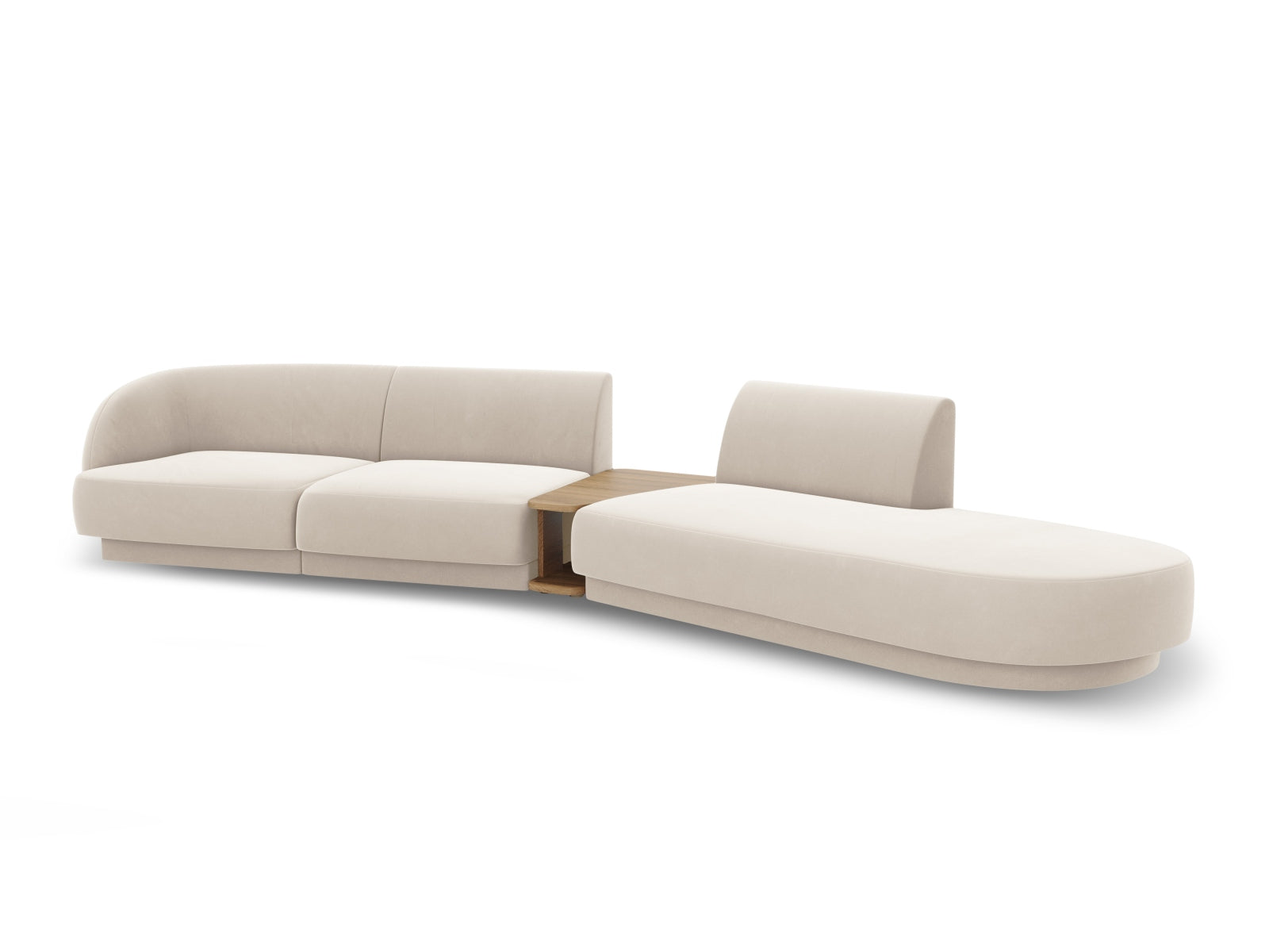 Miley Velour modulares Sofa rechts 4 Sitzer in Light Beige präsentiert im Onlineshop von KAQTU Design AG. L-Sofa rechts ist von Micadoni