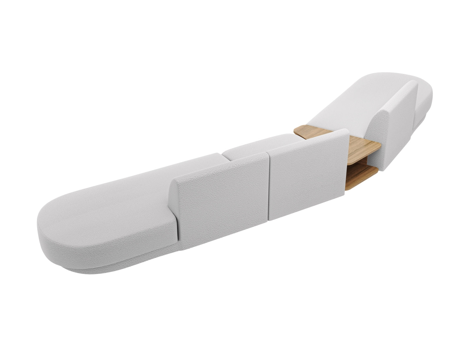 Miley Modulares Sofa links 5 Sitzer in Light Grey präsentiert im Onlineshop von KAQTU Design AG. L-Sofa links ist von Micadoni
