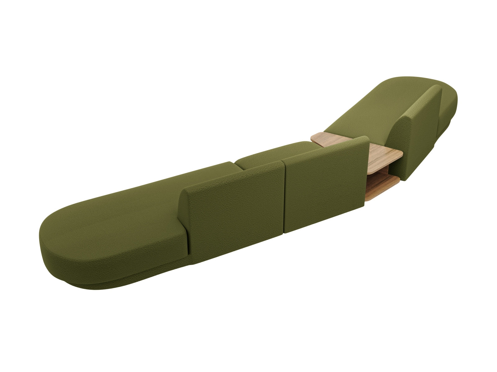 Miley Modulares Sofa links 5 Sitzer in Dark Olive Green präsentiert im Onlineshop von KAQTU Design AG. L-Sofa links ist von Micadoni