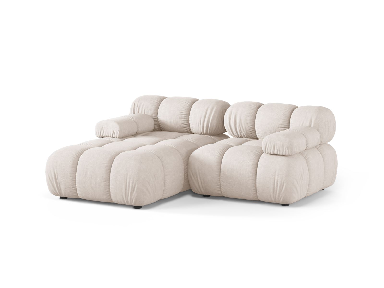 Modulares 3-Sitzer Ecksofa Bellis in elegantem Beige, ideal für stilvolle Wohnräume, erhältlich bei KAQTU Design AG.
