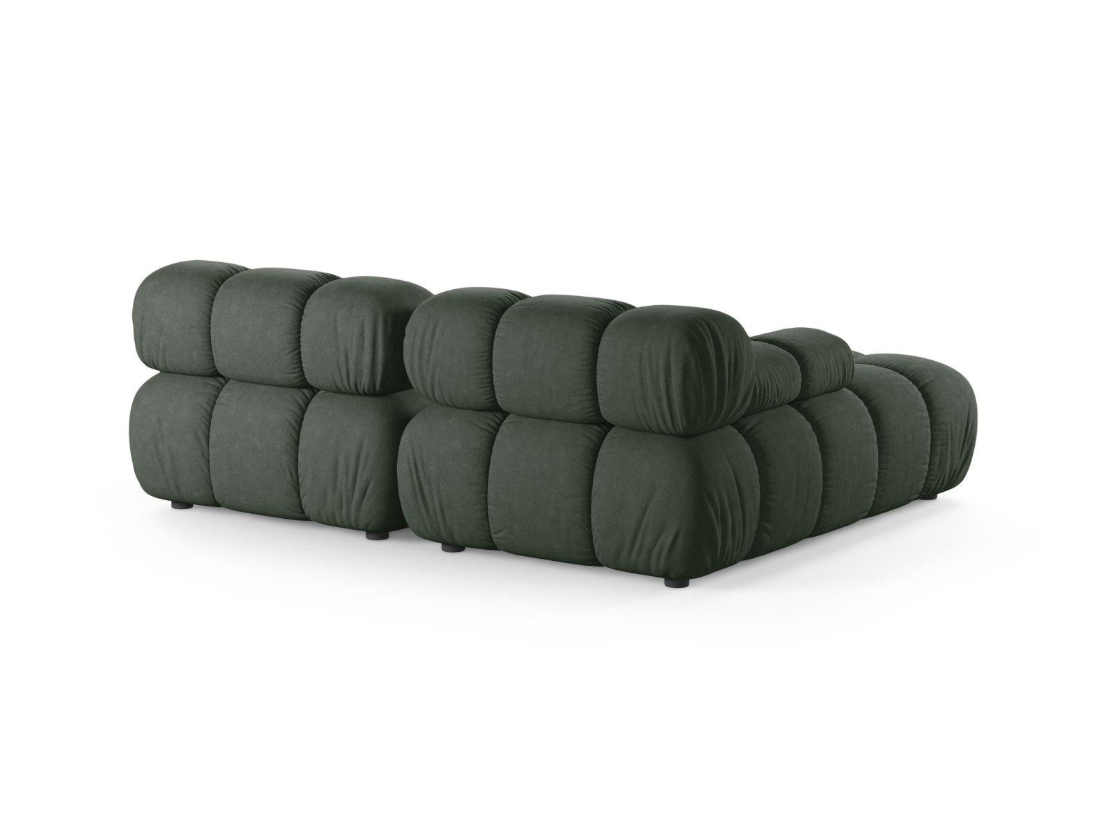 Elegantes 3-Sitzer Ecksofa Bellis in trendigem Moss Green, ideal für stilvolle Wohnräume, modular und anpassbar für verschiedene Layouts.