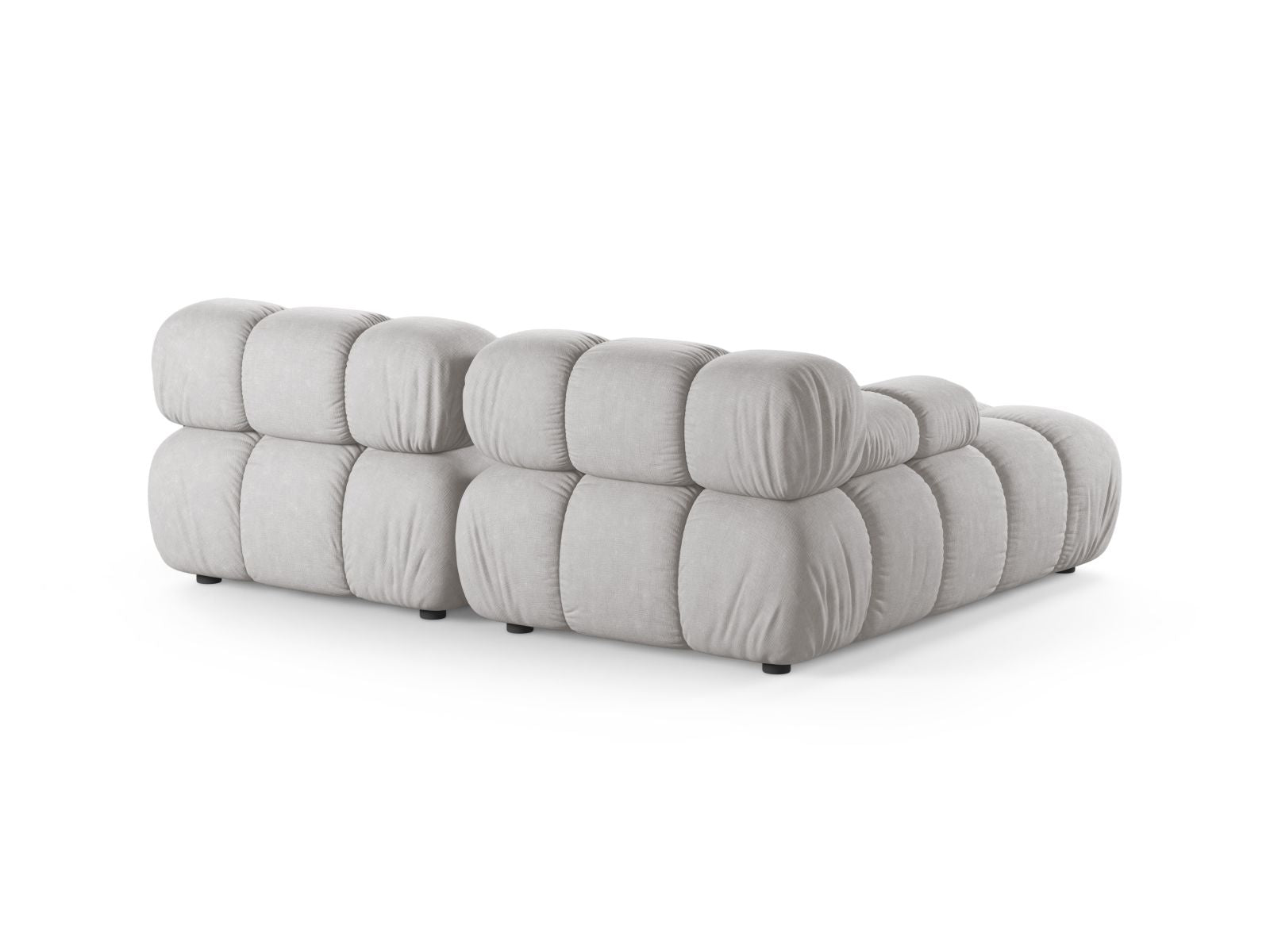 Stylisches, linksseitiges 3-Sitzer Ecksofa Bellis in dezentem Grau, ideal für zeitgemäße Wohnkonzepte und vielseitige Raumgestaltung.