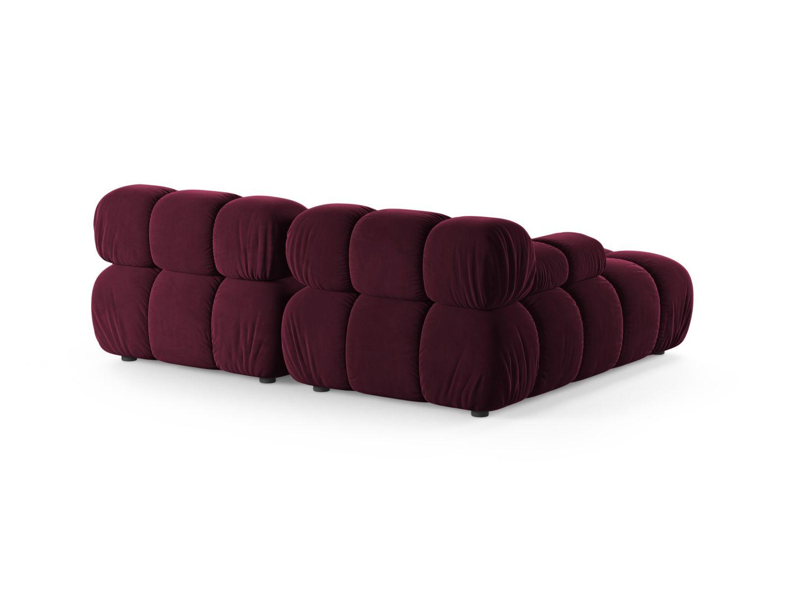 Elegantes 3-Sitzer Ecksofa Bellis in stilvollem Burgunderrot, ideal für gemütliche Wohnräume, entworfen von Micadoni.