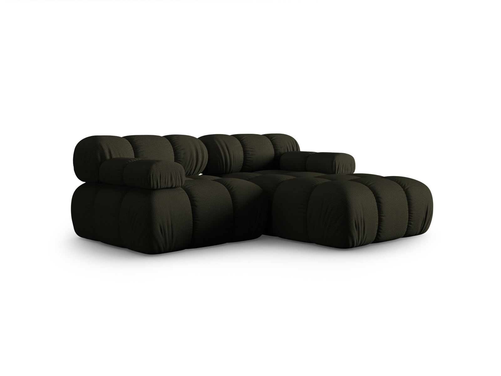 Elegantes Bellis Ecksofa in Amazon Green-Sonic, 3-Sitzer, 155 cm, ideal für stilvolle Wohnräume, erhältlich bei KAQTU Design AG.