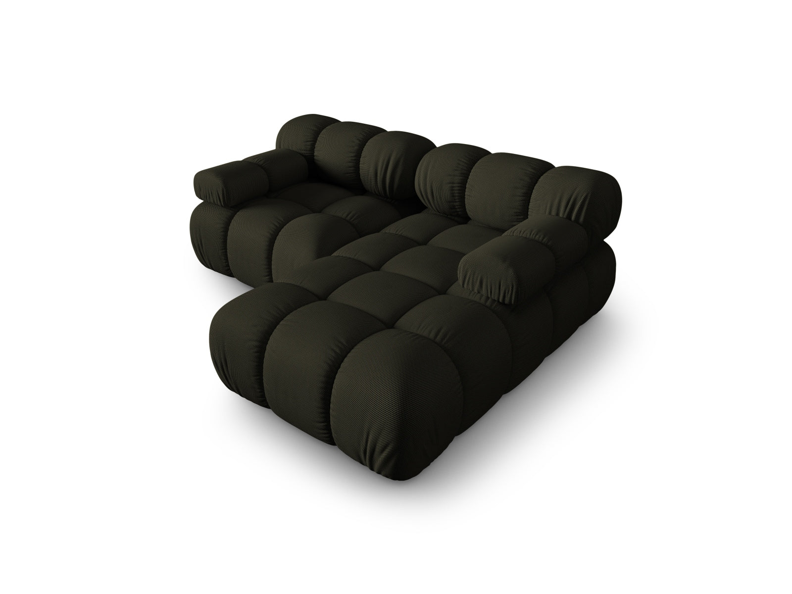Modulares Ecksofa Bellis in Amazon Green-Sonic, 3-Sitzer, 155 cm, perfekt für moderne Wohnkonzepte und gemütliche Entspannung.