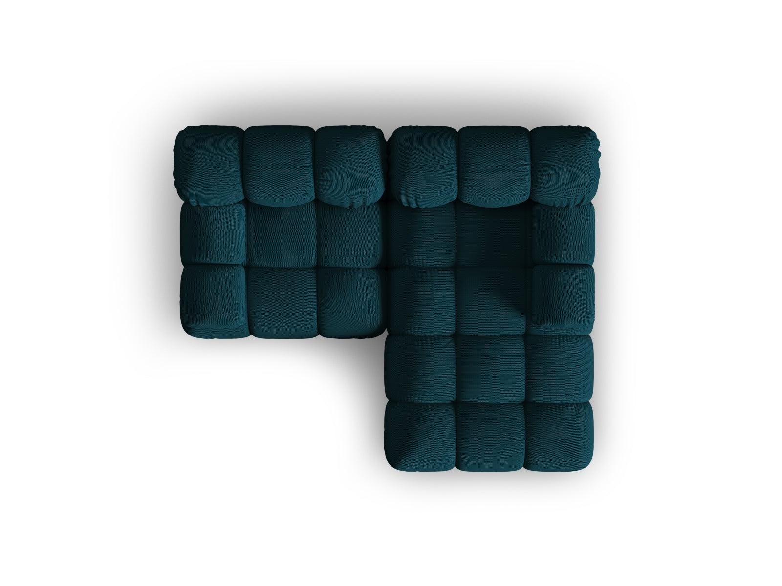 Modulares Ecksofa Bellis in tiefem Blau, 3-Sitzer, 155 cm, perfekt für moderne Wohnkonzepte, erhältlich bei Micadoni.